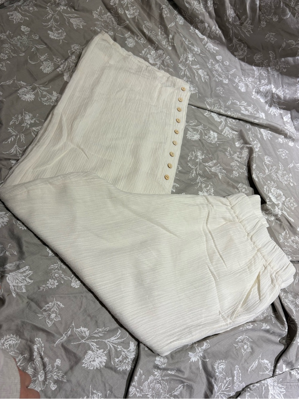 NWT Soft Surroundings ivory crinkle beach pants XL